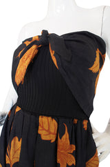 1970s Valentino Strapless Linen Dress