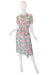 1970s Bill Blass Silk Pink & Green Set