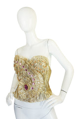 1980s One of a Kind Anthony Ferrara Gold Bead Bustier
