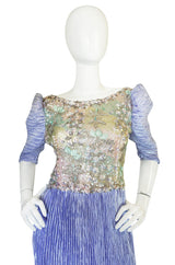 1980s Mary McFadden Couture Sequin & Beaded Dress