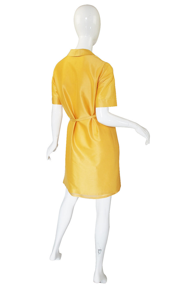 1980s Mila Schon Yellow Shift Dress & Belt