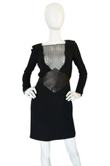 c2014 Hedi Slimane for Saint Laurent Lace & Leather Dress