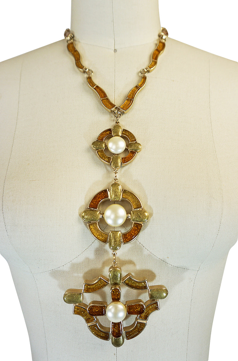Fall 2007 Chanel Byzantine Cross Gripoix Pendant Necklace