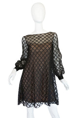 1960s Baby Doll Back Malcolm Starr Lace Dress