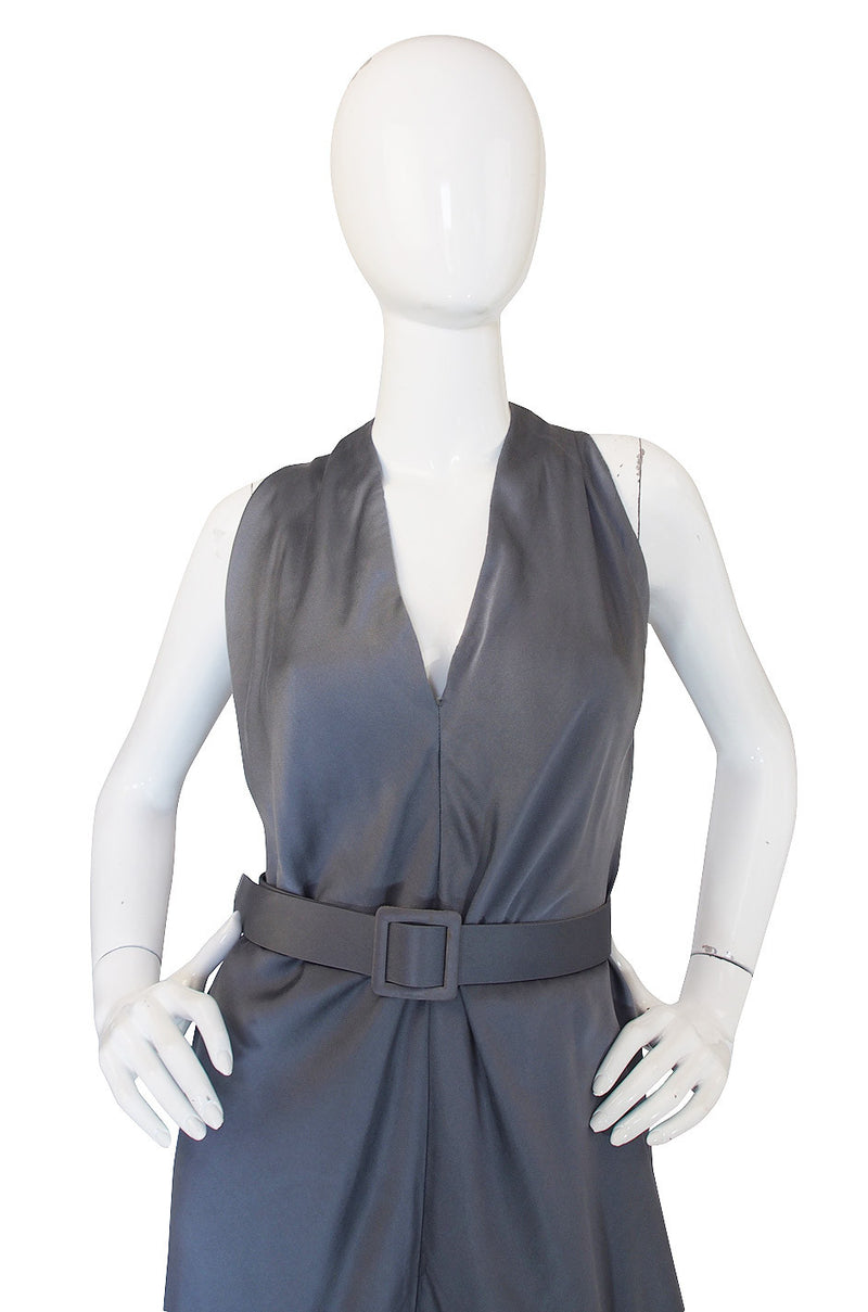 1980s Pauline Trigere Bias Cut Silk Dress