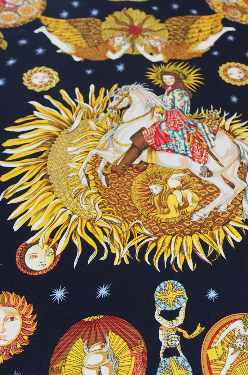 1994 Annie Faivre "Le Roy Soleil" Hermes Scarf
