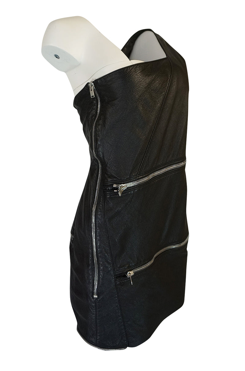 S/S 2016 Saint Laurent by Hedi Slimane Runway Leather Zipper Dress