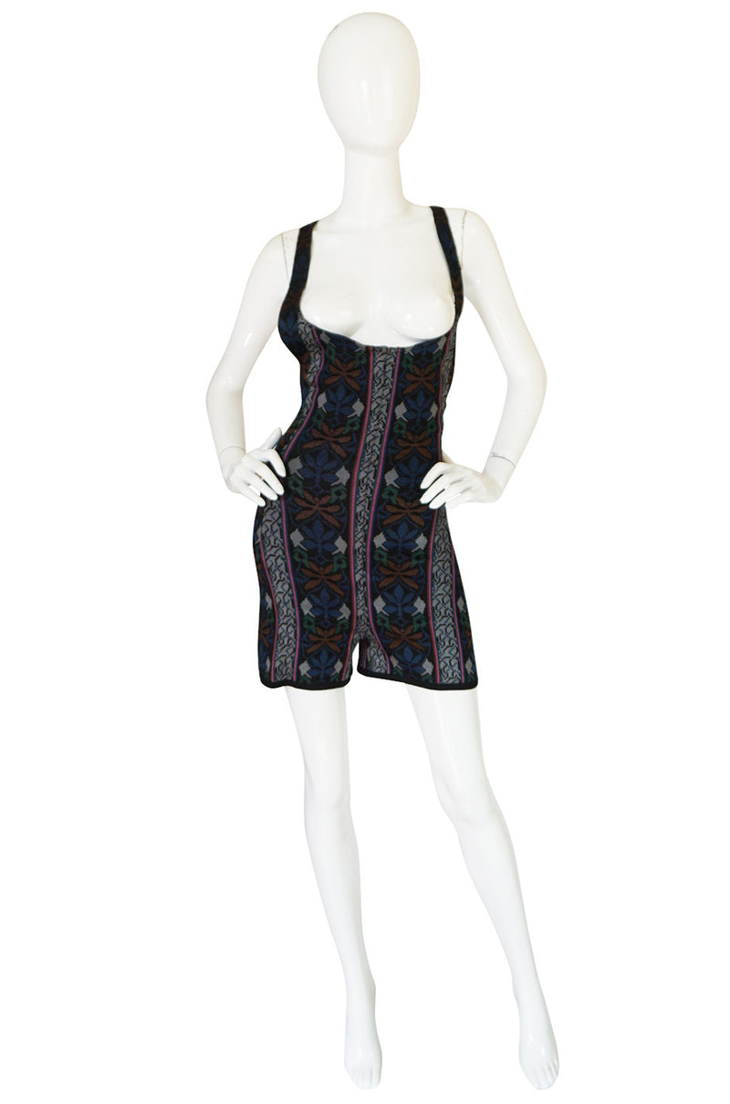 Fall 1990 Collection Azzedine Alaia Printed Romper Playsuit