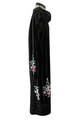 Incredible 1920s Densely Beaded Flapper Dress w Attached Floral Beaded Silk Panels