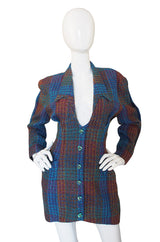 1980s Thierry Mugler Blue Boucle jacket