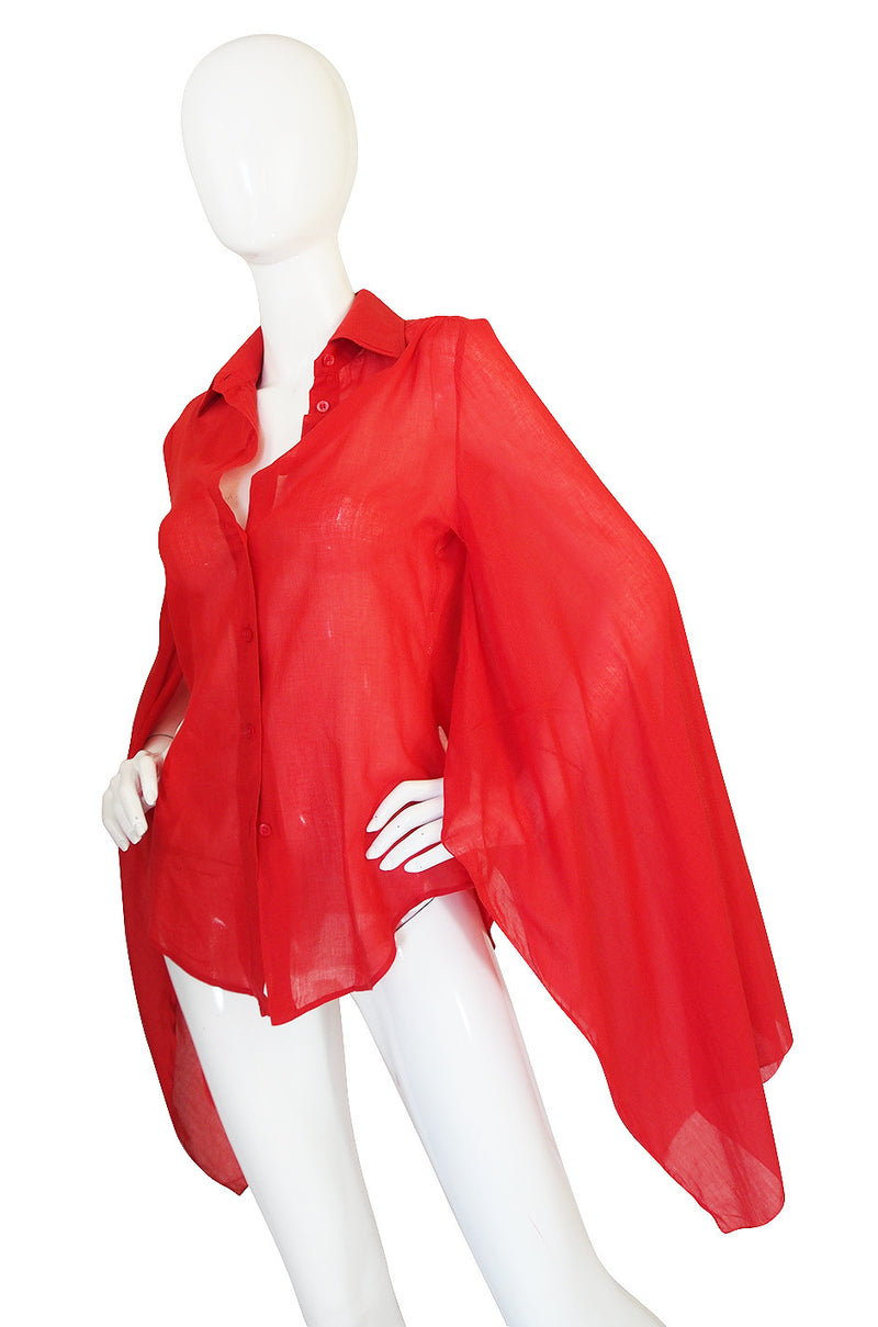 1990s Red Amazing Kimono Sleeved Gucci Top