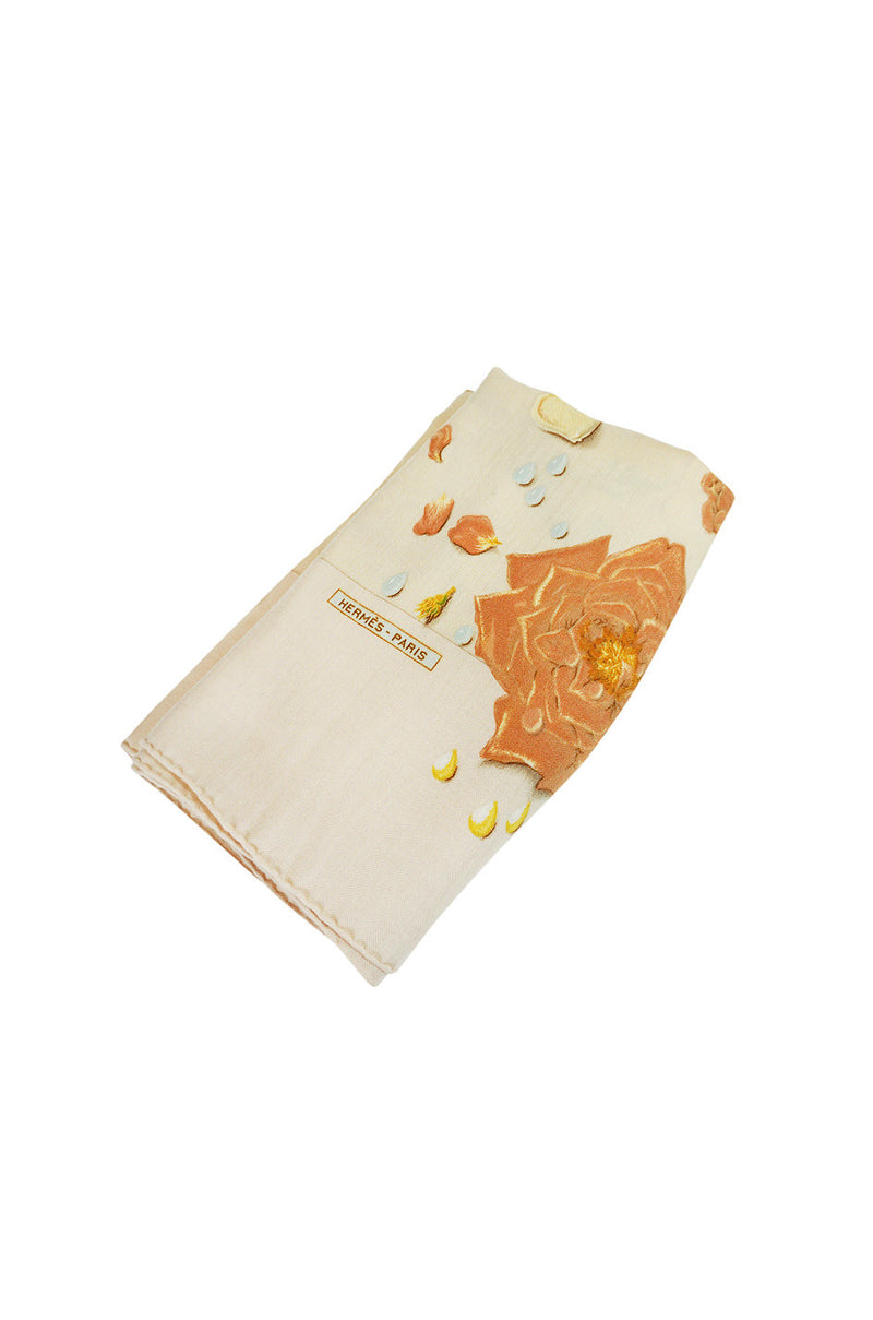 Huge Hermes Floral Print Cashmere Scarf or Shawl
