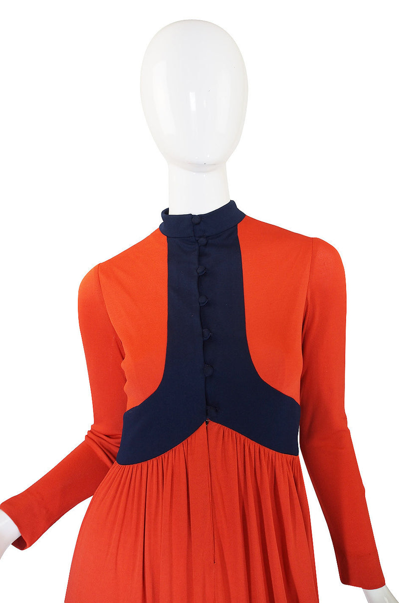 1970s Rodrigues Burnt Orange Jersey Dress