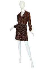 c.1966 Christian Dior Sequin & Tortoise Shell Demi-Couture Dress