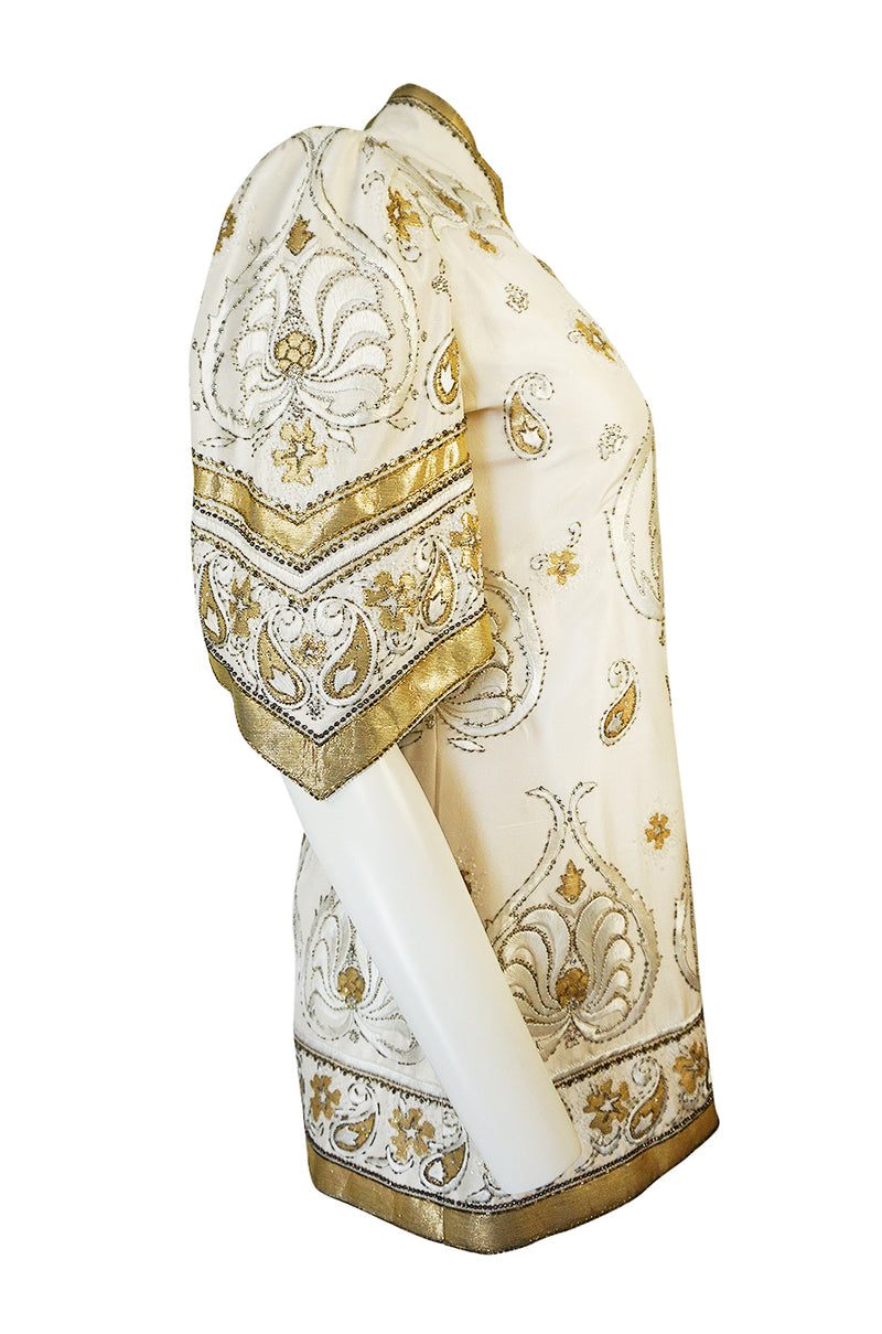 1975 Jean Louis Scherrer Haute Couture Lesage Embroidered Top or Jacket