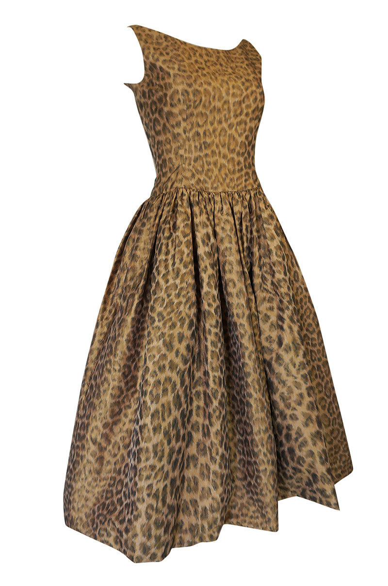 Documented 2003 Oscar de la Renta Silk Leopard Print Dress
