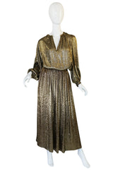 Documented 1976-1977 Yves Saint Laurent Gold Metallic Lame Set