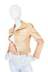 Documented 1971-1972 Andre Courreges Vinyl Crop Jacket in Buff