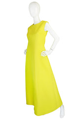 Rare 1960s Custom Sculptural Yellow Givenchy Gown