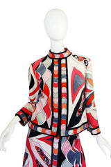 1960s Beautiful Velvet Coral Pucci Jacket & Skirt