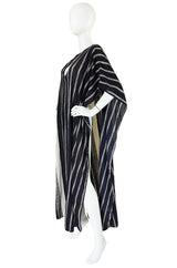 1970s Graphic Black & White Bill Tice Caftan Cover Up
