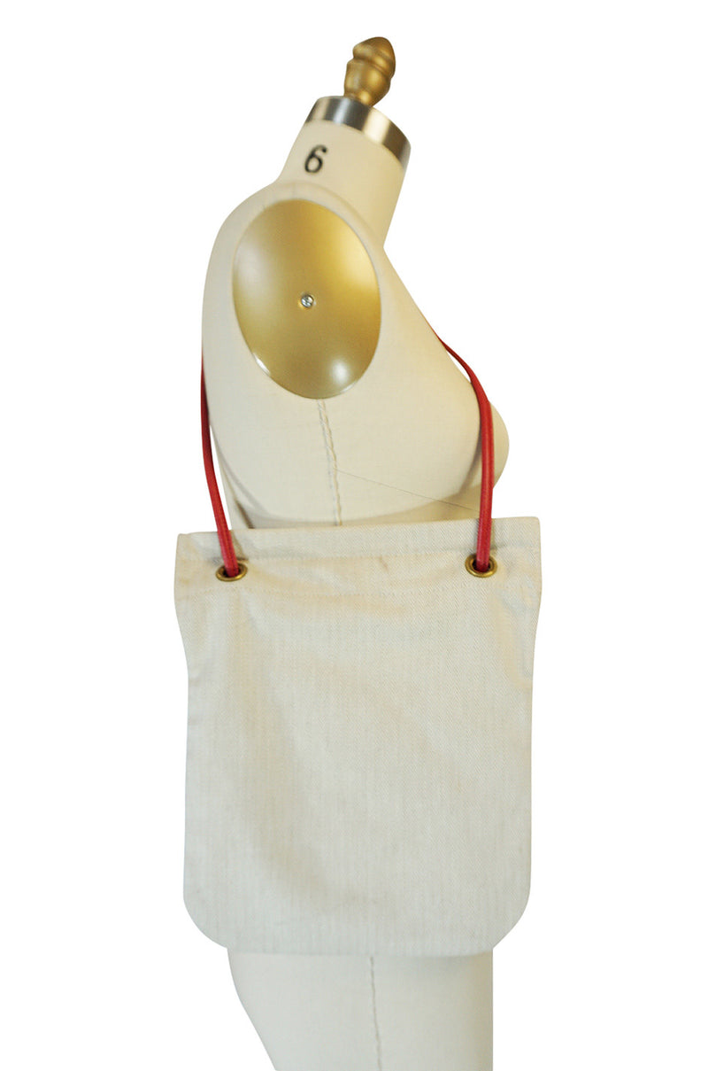 Vintage Hermes "Sellier Paris" Red PM Canvas Shoulder Bag