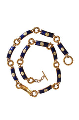 1970s Blue & Gold Gucci Enamel Belt