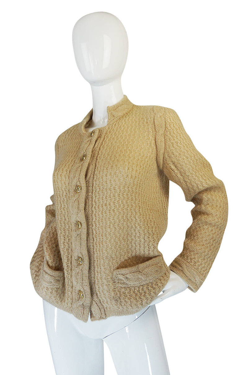 1978-1983 Chanel Creations Camel Color Knit Sweater Cardigan