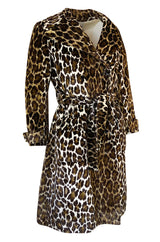 1960s Adele Simpson Amazing Quality Leopard Printed Velveteen Coat