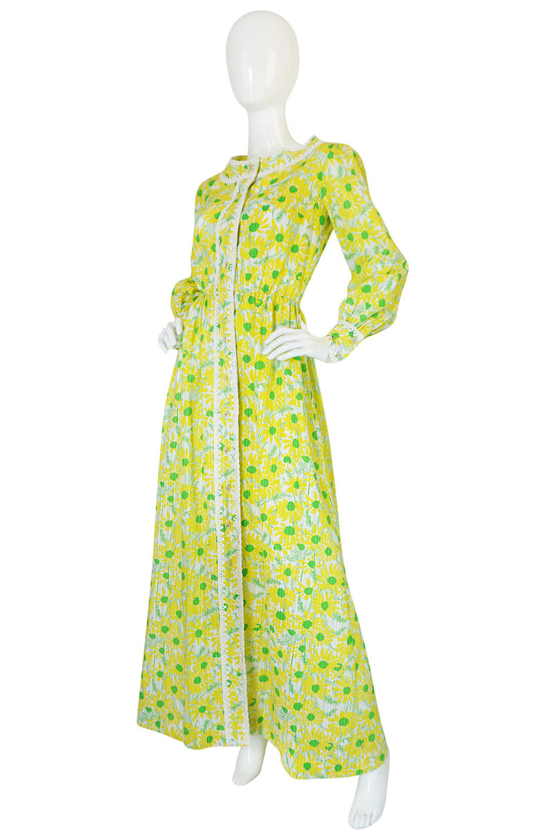 lilly pulitzer vintage dress 1960's Sunshine Flowers Jersey Knit The Golden Pearl side slits Early 1960s "The Lilly" Lilly