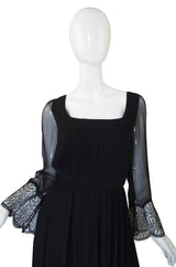 Rare 1960s Silk and Lace Jean Louis Dress