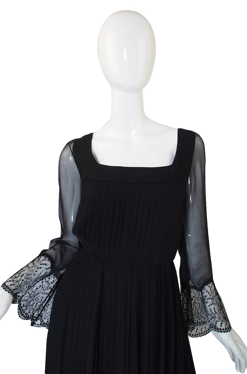 Rare 1960s Silk and Lace Jean Louis Dress