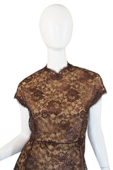 1980s Fine Geoffrey Beene Iridescent Lace Dress