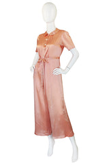 1930s Peach Pink Silk Satin Jumpsuit Or Lingerie Piece