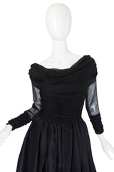 1980s Carolyne Roehm Black Silk Gown