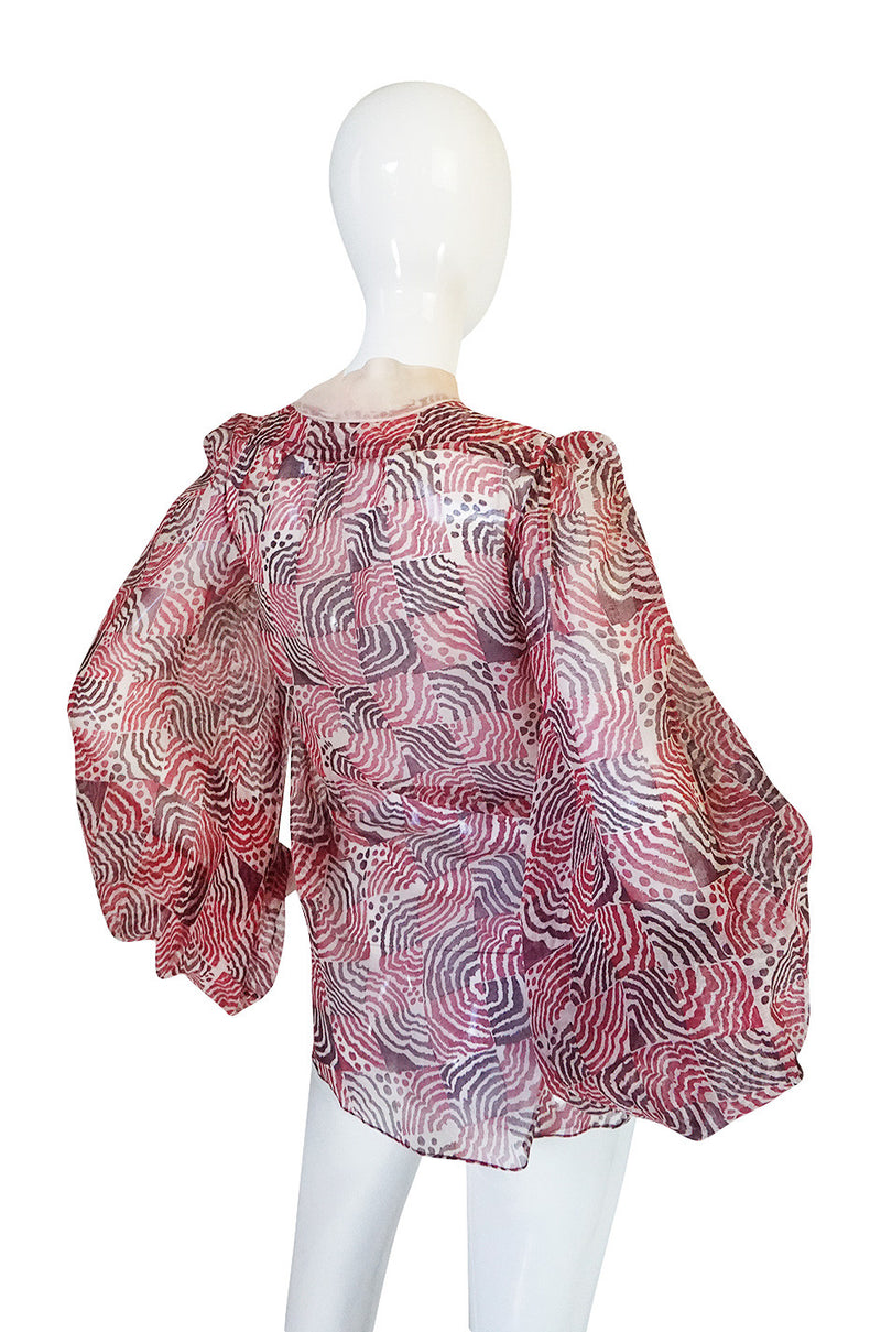 Rare 1960s Silk Crepe Alice Pollock Top