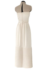 Mid 1950s to Early 1960s Christian Dior Demi-Couture Ivory Silk Strapless Dress & Stole