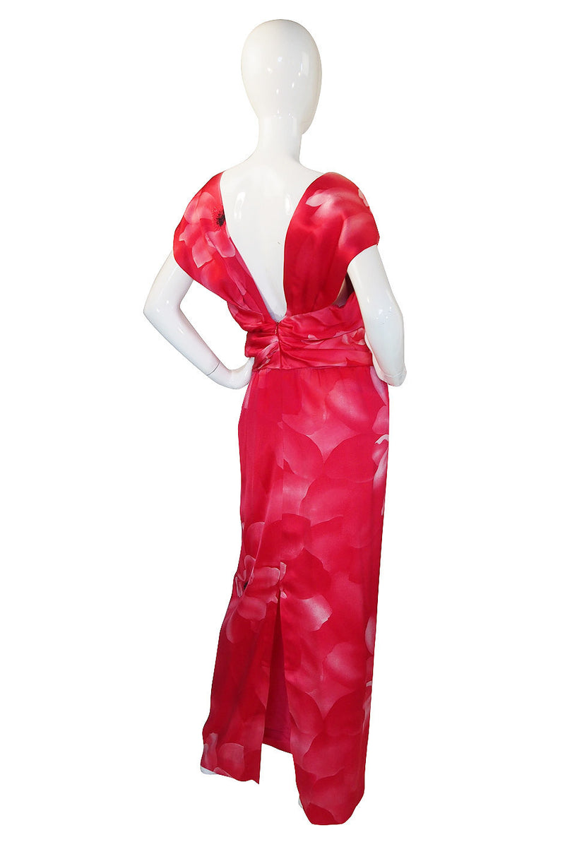 1980s Fine Silk Hanae Mori Pink Gown