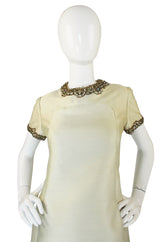 1960s Silk & Bead Malcolm Starr Shift Dress