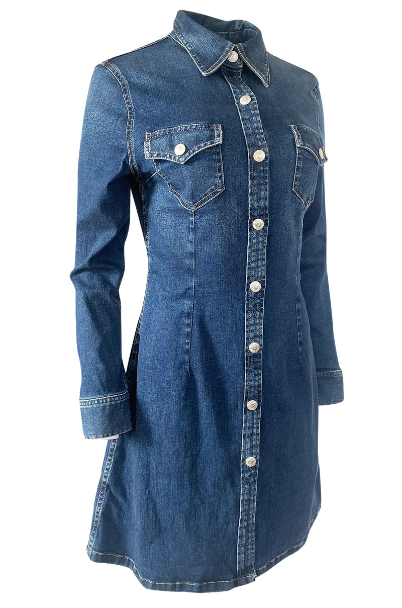 2015 Alexa Chung for AG "The Pixie" Denim Snap Front Mini Dress Shrimpton Couture 2015 Alexa Chung for AG "The Pixie" Denim Snap Front Mini Dress Shrimpton Couture
