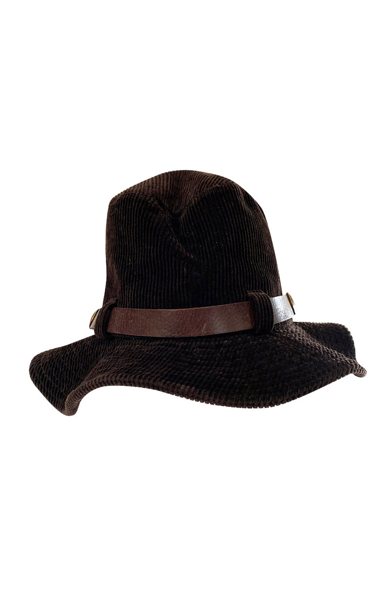 c. 2009 Balenciaga by Nicolas Ghesquière Dark Brown Corduroy Hat