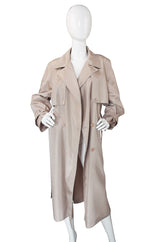 1980s Silk Look Celine Camel Trench Coat