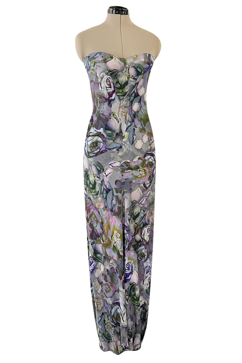 Gorgeous Spring 2010 Alexander McQueen Floral Strapless Dress w Unusual Bubble Hem
