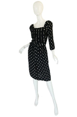 1980s Oscar de la Renta Dot Dress