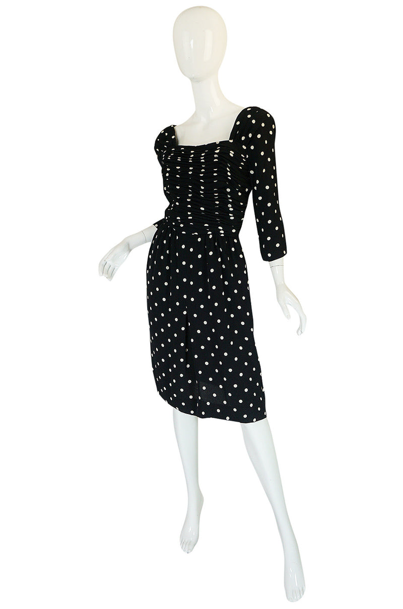 1980s Oscar de la Renta Dot Dress