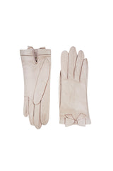 1980s Pretty Pale Pink Chanel Gloves With Bows Sz 7.5