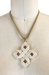 Late 1970s D'Orlan "Celtic Knot" Enamel & Gold Pendant