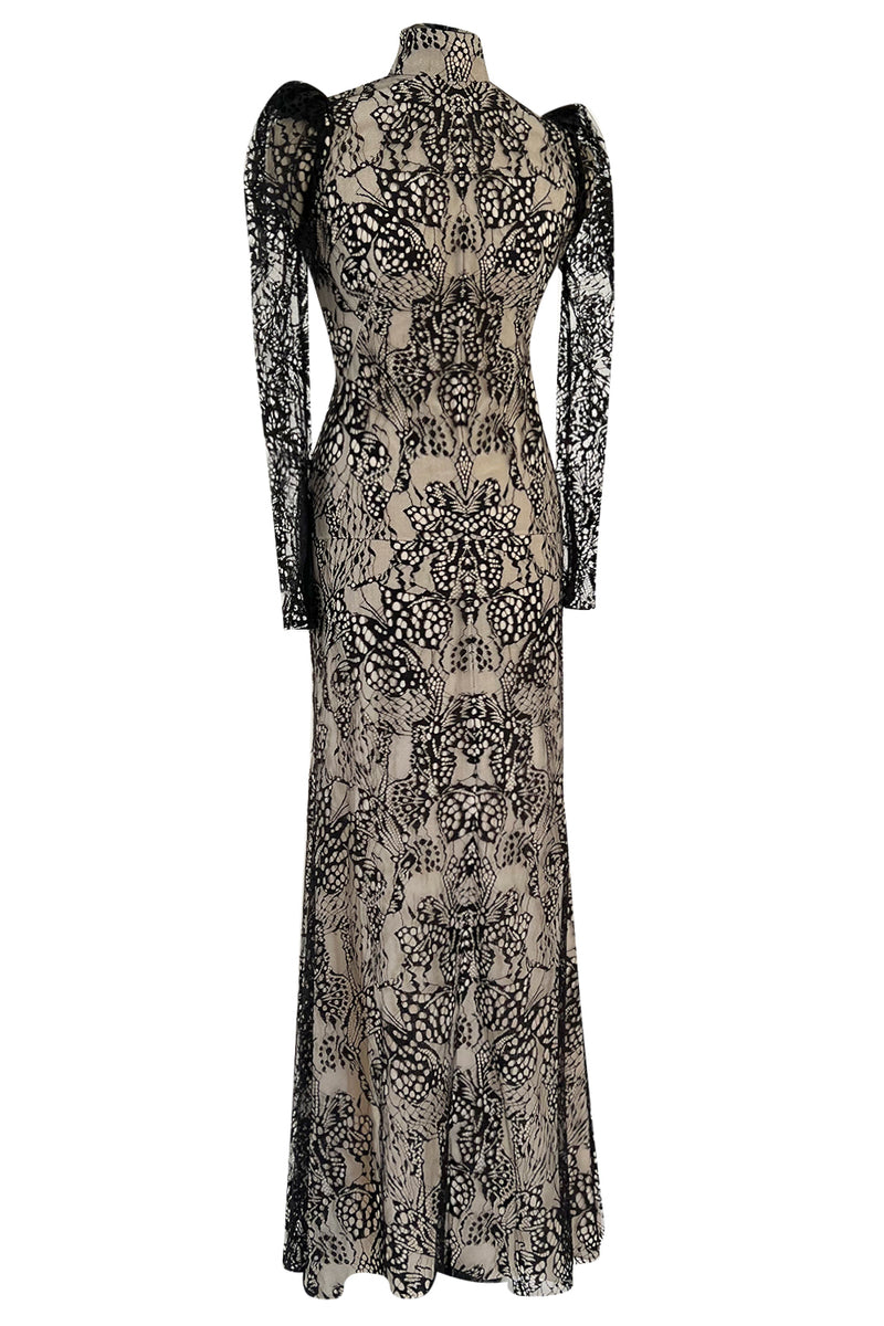 Spectacular Pre-Fall 2016 Alexander McQueen by Sarah Burton Black Nude Lace Dress