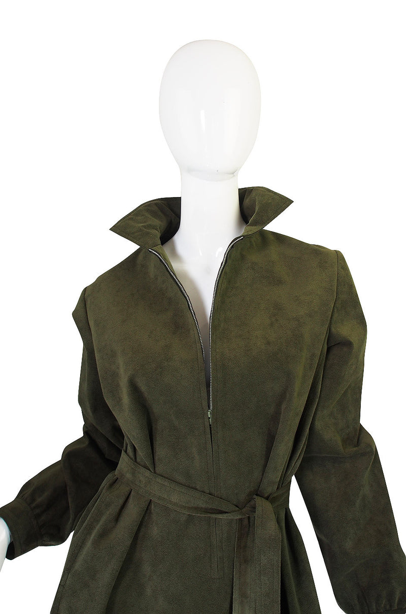 1972 Olive Green Ultrasuede Halston Dress