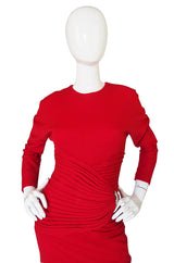 1980s Carolyne Roehm Fitted Red Dress